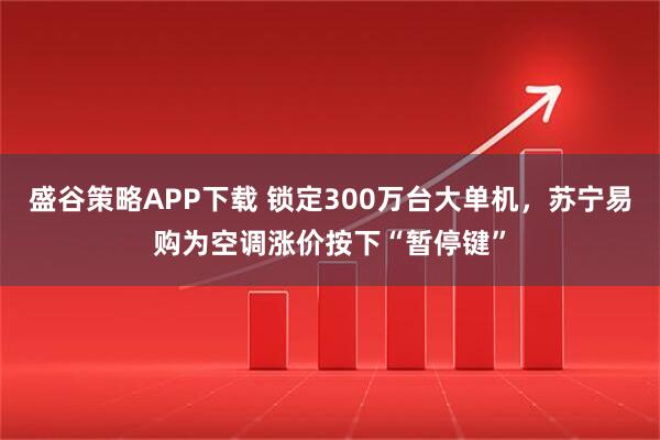 盛谷策略APP下载 锁定300万台大单机，苏宁易购为空调涨价按下“暂停键”